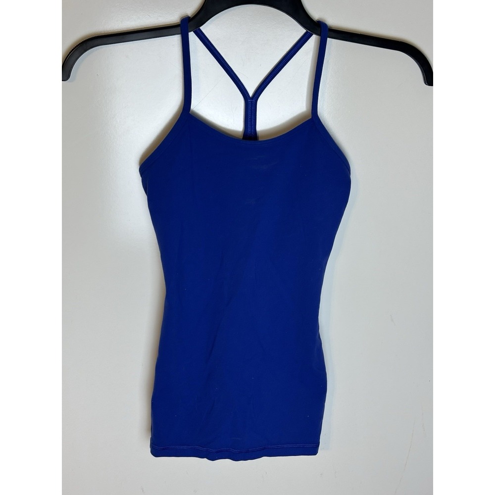Lululemon Women's Power Y Tank Blue Sports Bra Tank Size 2